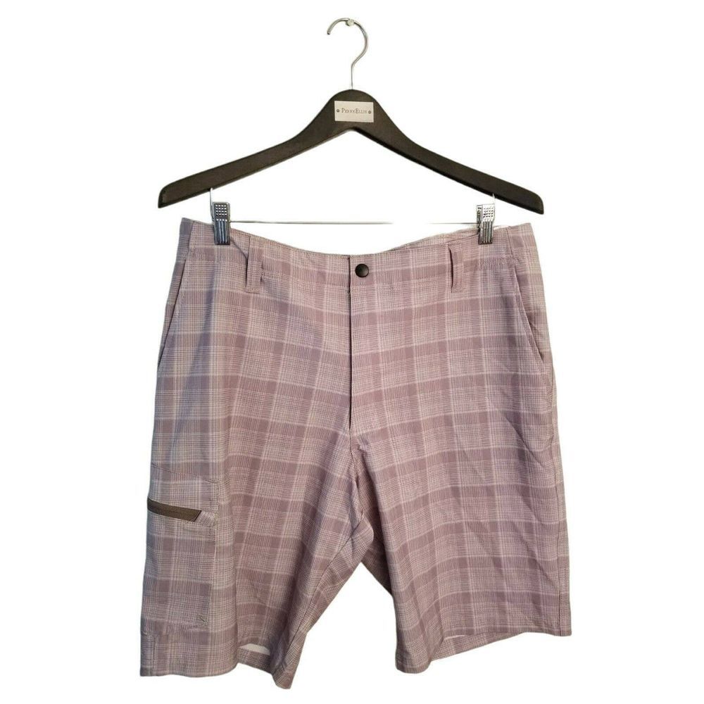 Lee Dungarees Shorts‎ Men's 34 Plaid Check Gray White Chino Outdoor Golf.